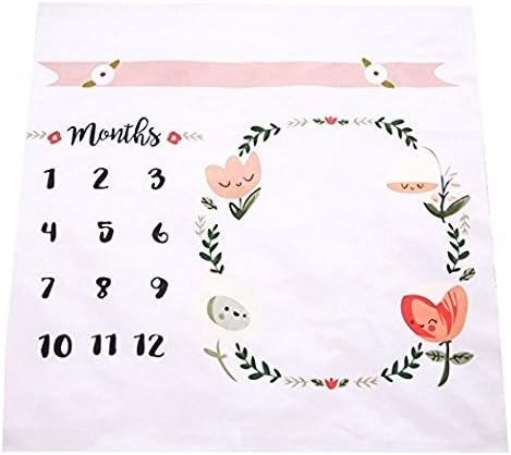 Wiliboat Baby Monthly Milestone Blanket Personalized Photo Props Shoots Backdrop Infant Baby Swaddling Blanket Holiday for Photography Background Prop