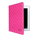 IDEGG®Cute Love embroidery PU Leather Flip Smart Stand Case Cover with Auto Wake/Sleep for Apple iPad 2/3/4 case (Rose with Love embroidery, Ipad 2/3/4)