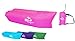 US Lounger Scarlet Fast Inflatable Portable Outdoor or Indoor Wind Bed Lounger, Air Bag Sofa, Nylon Fabric Bean Bag, Air Sleeping Sofa Couch, Lazy Bed for Camping, Beach, Park, Backyard