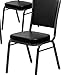 Flash Furniture 4 Pack HERCULES Series Crown Back Stacking Banquet Chair in Black Vinyl - Silver Vein Frame