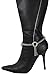 TFJ Women Western Fashion Jewelry Boot Chain Bracelet Silver Metal Ring Fringes Bling Shoe Charm