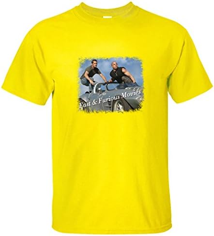 Jiuhe Men's The Fast&amp;furious Car Fan In Memory Of Paul Short Sleeve Cotton T Shirt yellow XXL