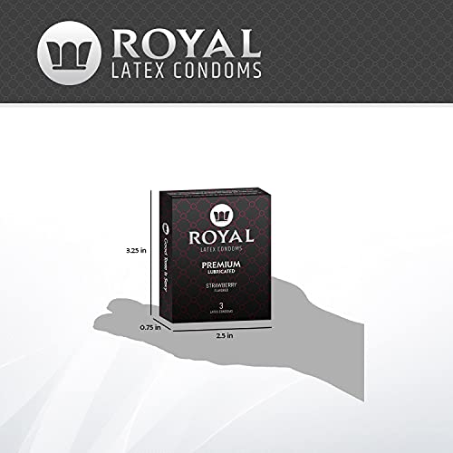 Royal UltraThin Latex Condoms Strawberry Flavored and Lubricated Strong, NonToxic Latex