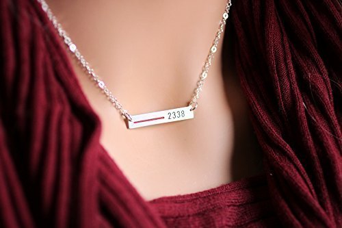 image for Silverado Jewelry Thin Blue Line Sterling Silver Personalized Necklace