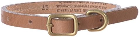 Pet Xccessories Comfortable Premium Leather 1/2" Wide Adjustable Dog Collar (Camel, XS/S)