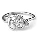 Chuvora 925 Sterling Silver Calligraphy Style Yoga, Aum, Om, Ohm, Sanskrit Ring, Size 8