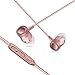 Earbuds,E&jing Earphones In Ear Wired Headphones 3.5mm Jack Stereo Noise Cancelling Headphones with In-line Mic and Remote Control(Rose Gold)