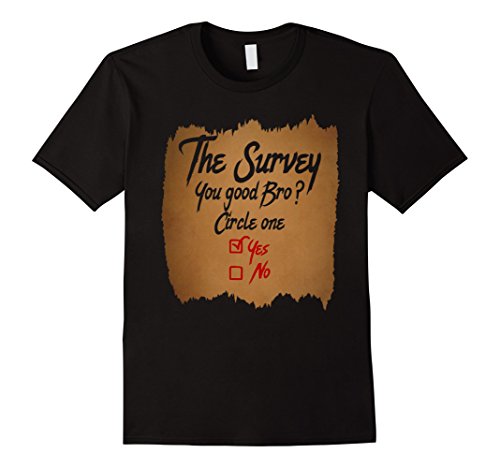 Mens SURVEY U GOOD BRO T-Shirt Medium Black