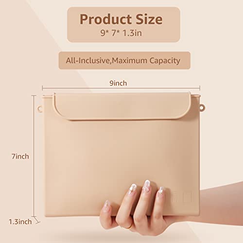 JANSAMN Makeup Travel Bag Cosmetic Bag, Toiletry Bags for Traveling, Silicone Waterproof Makeup Brushes Bags for Women, Portable Clear Makeup Bags for Girls