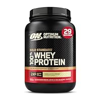 Optimum Nutrition Gold Standard 100% Whey Protein Powder, Vanilla Ice Cream, 2 Pound (Packaging May Vary)