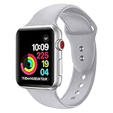 Sport Band Compatible with Apple Watch 38mm 40mm 42mm 44mm,Soft Silicone Strap Replacement Wristbands Compatible with Apple Watch Sport Series 4 Series 3 Series 2 Series 1 Nike+ Sports and Edition