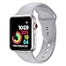 Sport Band Compatible with Apple Watch 38mm 40mm 42mm 44mm,Soft Silicone Strap Replacement Wristbands Compatible with Apple Watch Sport Series 4 Series 3 Series 2 Series 1 Nike+ Sports and Edition