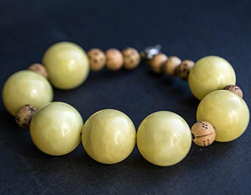 23 Gr. Baltic Amber and Resin Beads Bracelet Honey Color Accessories Butterscotch Egg Yolk (Bernstein Natürliche 琥珀 波羅的海的)