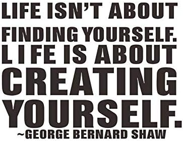 Rumas Life is About Creating Yourself Wall Stickers Quotes Inspirational - Art DIY Removable Office Decor - Wall Decals for Kids Room Bedroom (Black)