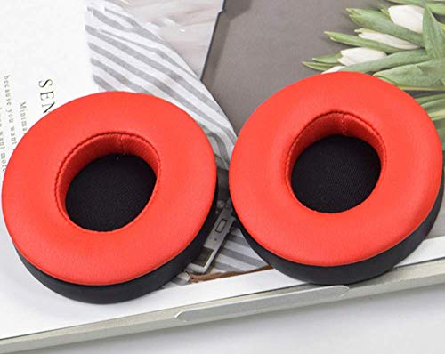 Beats Solo 2 3 Earpad Replacement,Cypher.V Ear Cushion Pads Compatible with Solo 2.0 3.0 Wireless Headphones by Dr. Dre 1 Pair (Red Black)