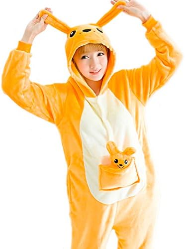 Adrinfly One-Piece Pajamas Unisex Costume Kangaroo Cosplay Adult Animal Onesie Sleepwear
