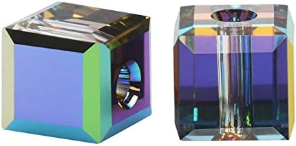 SWAROVSKI ELEMENTS Crystal #5601 4mm Cube Vitrail Med. Beads (10