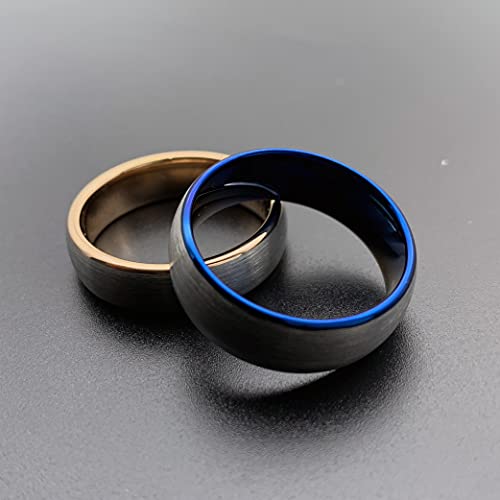 Zoesky 8mm Dome Tungsten Carbide Rings Wedding Band for Men Women Matte Brushed Comfort Fit Rose Gold