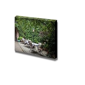 Canvas Prints Wall Art - Small Cafe in Bruges, Belgium | Modern Wall Decor/Home Decoration Stretched Gallery Canvas Wrap Giclee Print. Ready to Hang - 12" x 18"