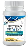 Lipotriad Dry Eye Formula Omega- 3 Supplement with Triglyceride Fish Oil Plus Organic Flax Seed and Vitamin E, Support for Natural Tear Production. 60 Enteric Coated Softgels, 1400 mg by Lipotriad