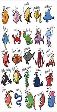 Ylljy00 Decorative Privacy Window Film/Aquarium Cartoon Octopus Dolphin Shark Whale Clown Fish Jellyfish Crab Marine/No-Glue Self Static Cling for Home Bedroom Bathroom Kitchen Office Decor