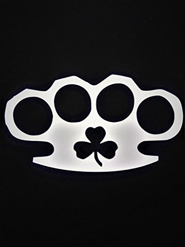 Irish Brass Knuckles Shamock Vinyl Decal Sticker|WHITE|Cars Trucks Vans SUV Laptops Wall Art|5.5" X 3"|CGS451