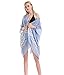Embroidered Kimono Cardigan Beach Coverup – Blue Women Stylish Casual Outfit Sheer Ruana Wraps