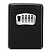ZHEGE Key Lock Box Wall Mounted, 4 Digit Combination Lock Box for Realtors, Contractors, Spare House Key Outside (Black)