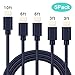 iPhone Charger Lightning Cable MFI Certified Lightning Charger Cable 5 Pack 3FT/6FT/10FT Fast iPhone Cable Long USB Charging Cord Compatible iPhone XS/Max/XR/X/8P/8/7P/7/6S/iPad/iPod/IOS (PVC Blue)