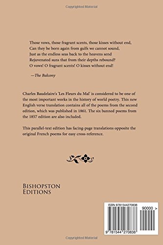 Buy Flowers Of Evil And Ennui A New Verse Translation Of Les Fleurs Du Mal With Parallel French And English Text Book Online At Low Prices In India Flowers Of Evil