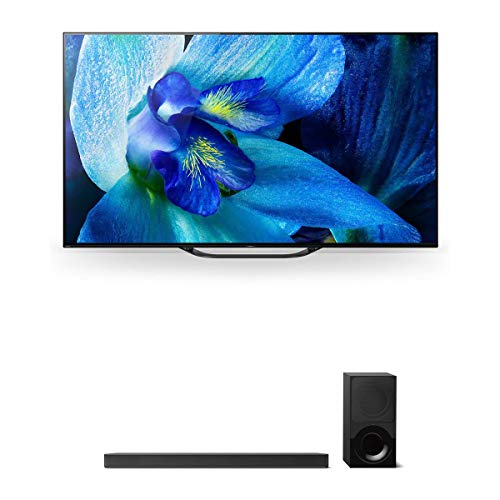 Sony XBR-55A8G 55″ BRAVIA OLED 4K HDR TV and HT-X9000F 2.1-Channel Dolby Atmos Soundbar with Subwoofer