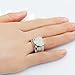 Uloveido Women's Platinum Plated Love Heart CZ Cluster Statement Big Architecture RingY426
