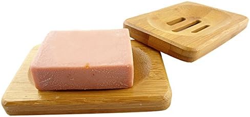 ADU Natural Bamboo Wood Bathroom Shower Soap Tray Dish Storage Holder Plate