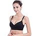 Multitrust Women Comfy Seamless Nursing Bra Bralette Push Up Maternity Breastfeeding Bras (Black, L)