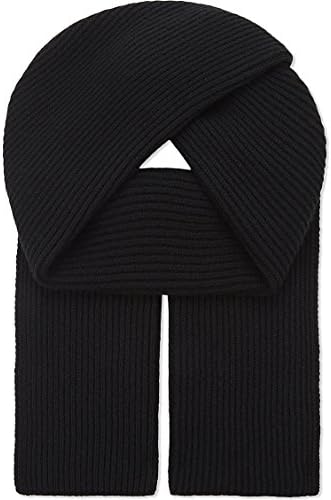 Graham Cashmere Women's Unisex Pure Cashmere Chunky Ribbed Knit Scarf One size Black