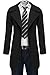 COOFANDY Men's Fashion Classic Wool Blend Double Breasted Pea Coat,Black,Large