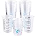 Pack of 25 Disposable Graduated Clear Plastic Measuring Cups - Transparent Containers for Mixing Paint, Epoxy, Resin - Sturdy Kitchen and Baking Accessories with Accurate Measurements primary