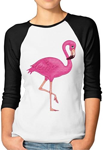 Women's The Cute Beautiful Pink Flamingo Poster Graphic Baseball Shirts