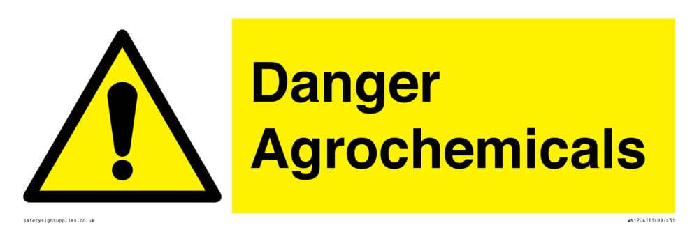 Danger Agrochemicals Sign - 300x100mm - L31