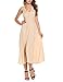 Zeagoo Women's V-Neck Sleeveless Button Solid Split Front Backless Party Maxi Dress