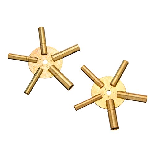 SE Even and Odd 5in1 Brass Clock Winding Key Set (2 PC.) JT63382