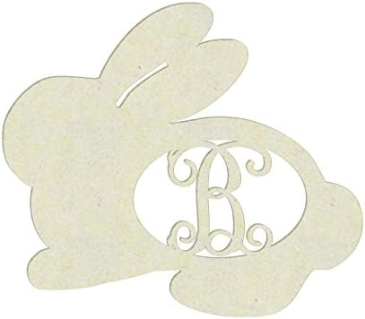 16" Sweet Bunny Monogram Letter Unfinished Wood Initial B (Sizes 12"-30")