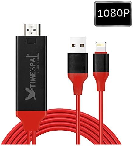TIMESPA Lightning to HDMI Cable Adapter Lightning Digital AV Adapter 1080P cable for iPhone iPad