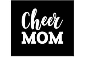 GENERIC Cheer Mom Vinyl Decal | White | Made in USA by Foxtail Decals | for Car Windows, Tablets, Laptops, Water Bottles, etc. | 4.5 x 3.8 inch