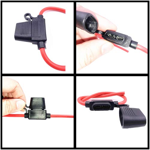 Inline Fuse Holder 10 AWG, 10 Gauge Fuse Holder, Waterproof Pigtail