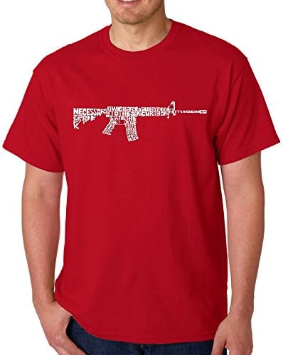 Men's Word Art T-Shirt- AR15 2nd Amendment Word Art - Red - X-Large