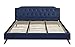 Casa Andrea Milano Modern Bed Frame, Tufted Velvet Headboard and Platform Bed (Navy Blue, Queen)