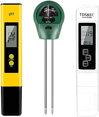 PH Meter, TDS PPM Meter, 3 in 1 Soil PH Tester [Upgraded Version ...