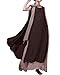 ZANZEA Ladies Cotton Linen A-line Split Hem Baggy Long Maxi Dress (12, Coffee with Scarf)