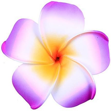 Hawaiian Hair Flowers/Florida Beach Plumeria Wedding Flowers Foam Hawaii Frangipani Flower Hairclip (Purple)